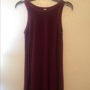 Maroon striped dress